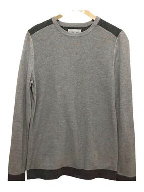 JULES France Grey 100% Cotton Knit Sweater | Men’s Long Sleeve Shirt Large round